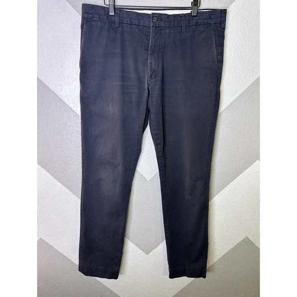 Polo Ralph Lauren Men Pants 35x32 Navy Blue Cotton Stretch Slim Fit Actual 36x30 - Picture 1 of 11